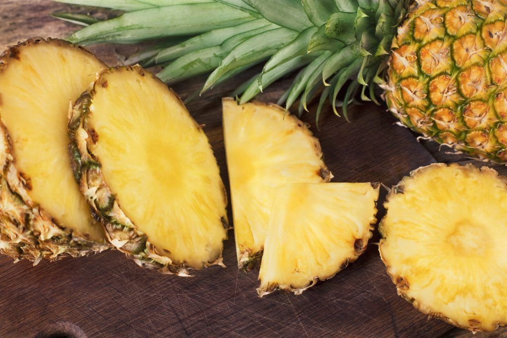 Slices of fresh pineapple