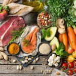Alimentos saludables para el concepto de dieta mediterránea flexitariana equilibrada
