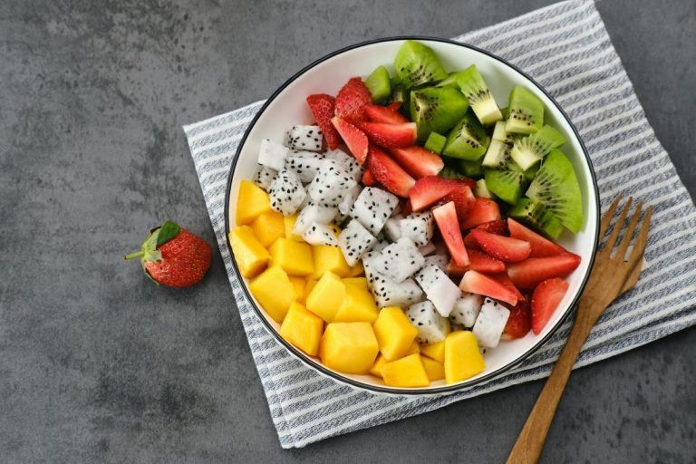 Healthy fresh fruit salad bowl