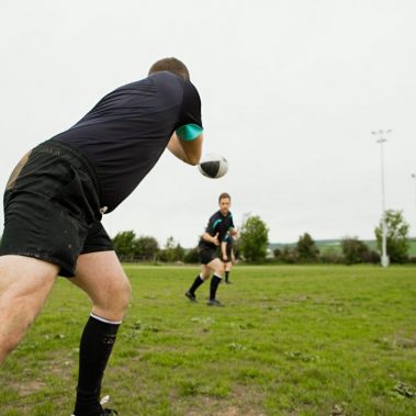 Juego de rugby en acción